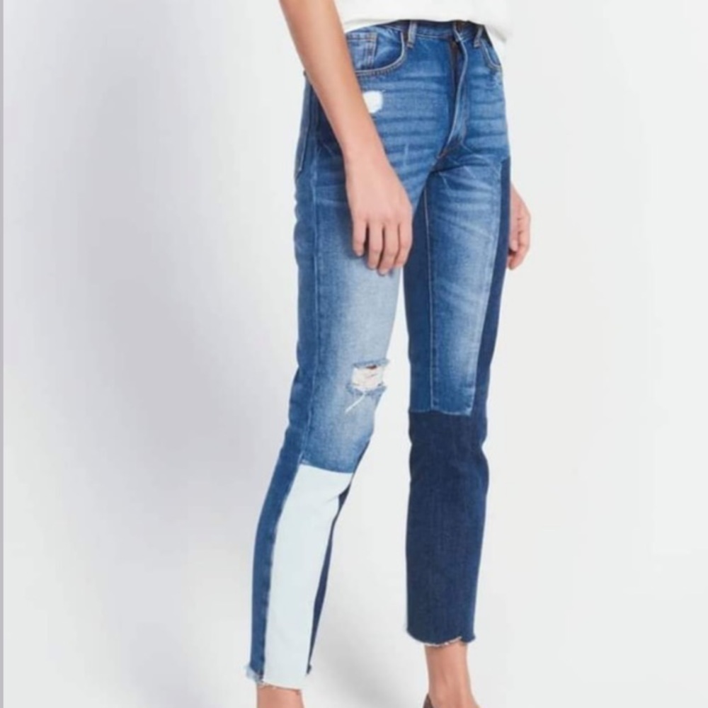 Sandro Patchwork Distressed Jeans Euc - image 1